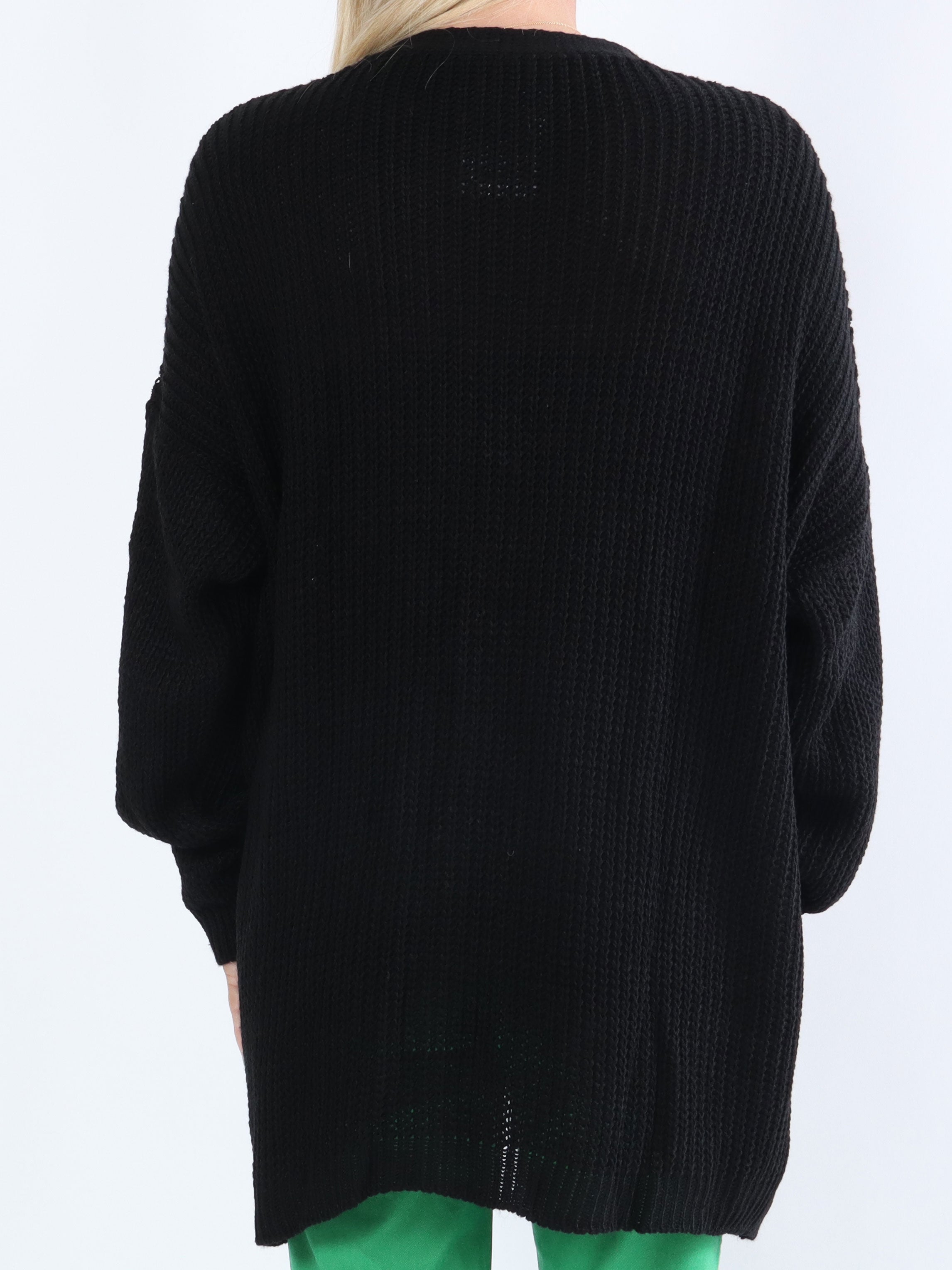 Millymy - Strikcardigan med store knapper